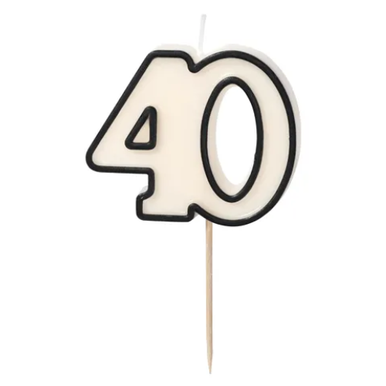 Black & Cream 40 Candle