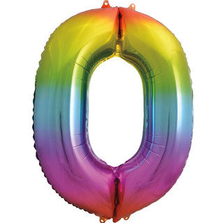 Unique Rainbow 0 Balloon