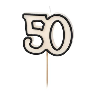 Black & Cream 50 Candle