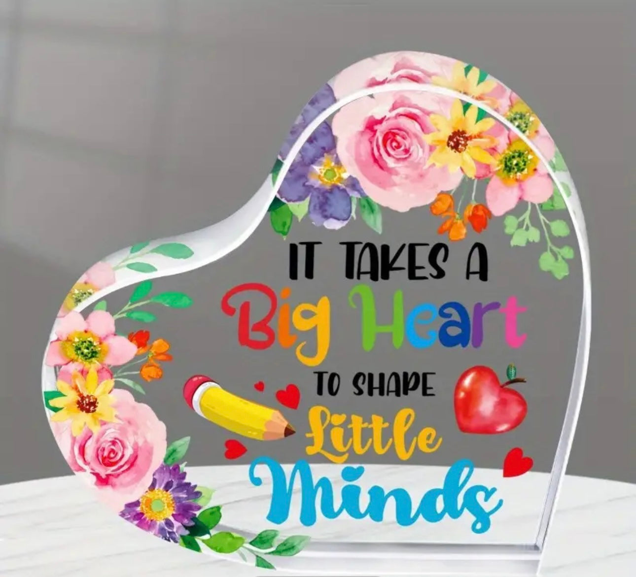 Teacher Acrylic Heart Gift