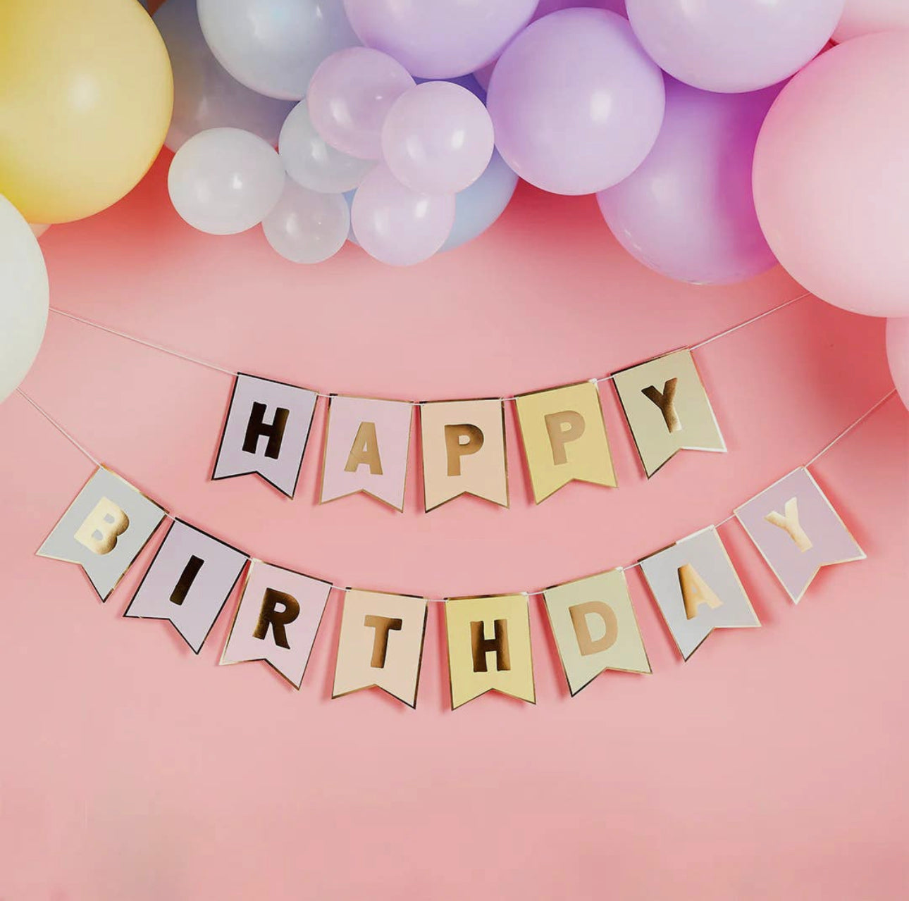 Pastel Happy Birthday Garland