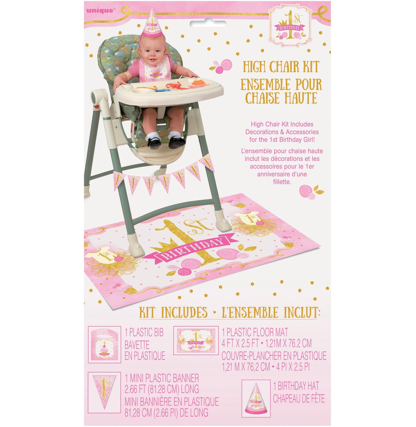 1st Birthday Princess High Chair Kit