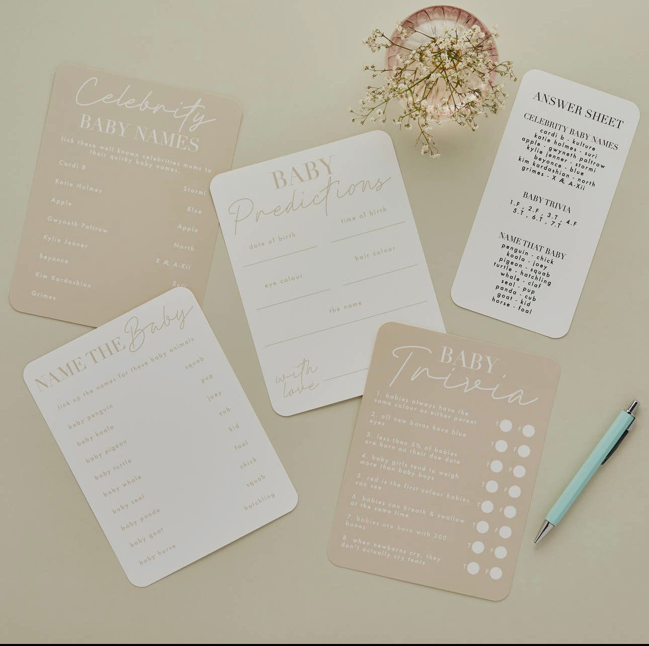 Baby Shower Activity Pack