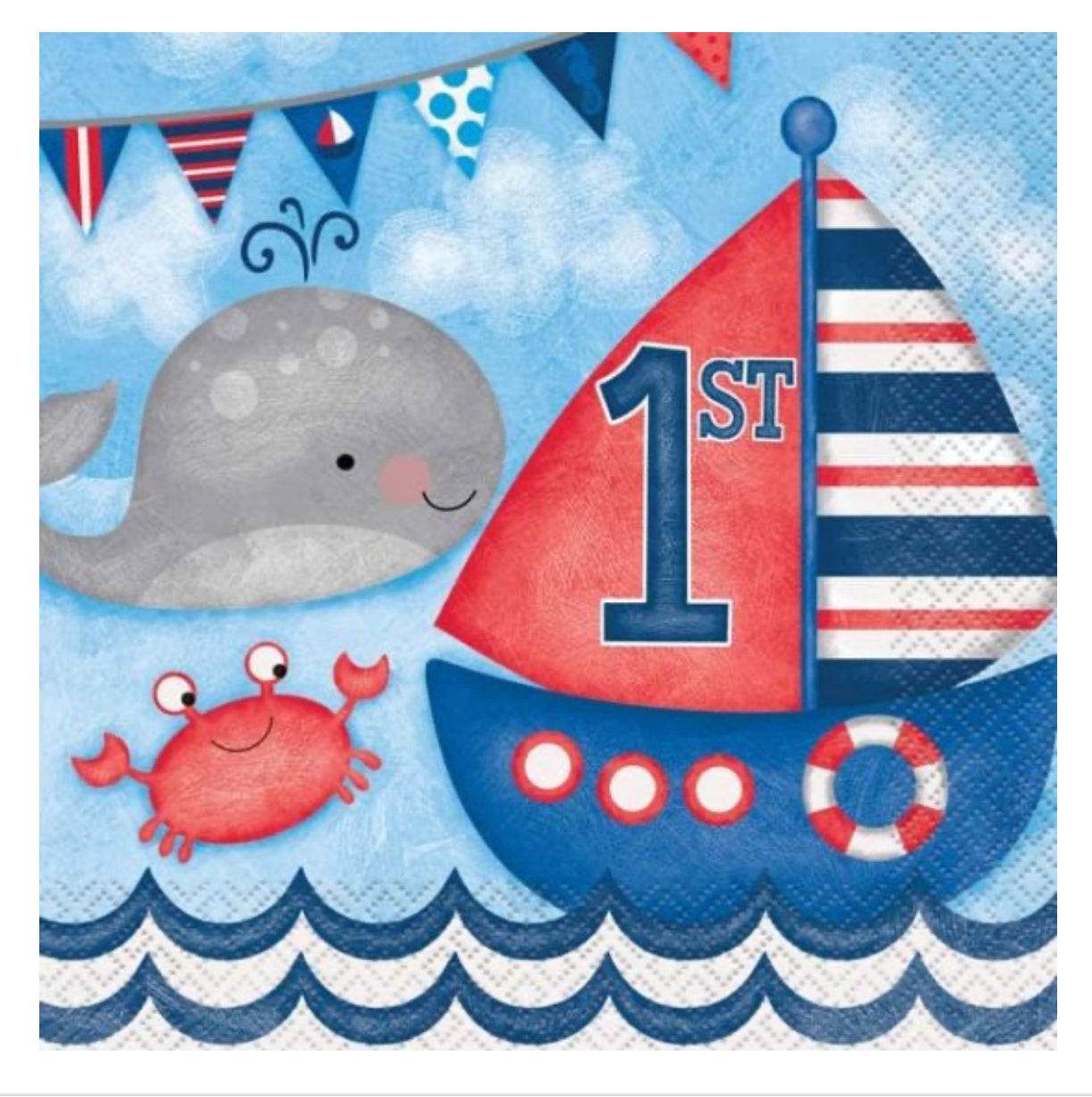 1st Birthday Nautical Napkins