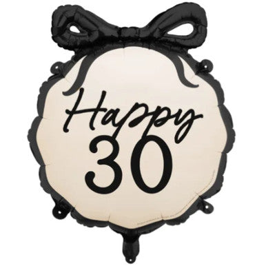 Black and Cream 30th Balloon