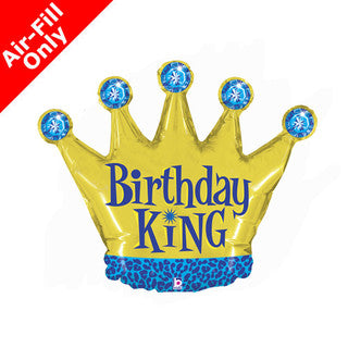 Mini Foil Birthday King Balloon