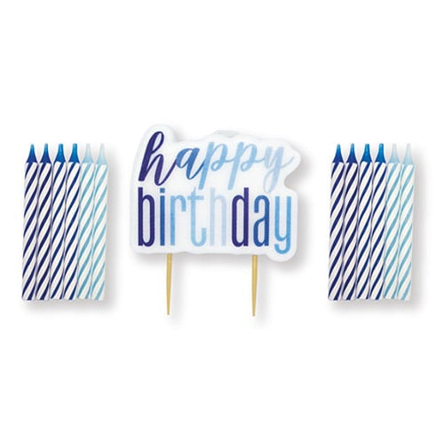 Blue Glitz Party Candles