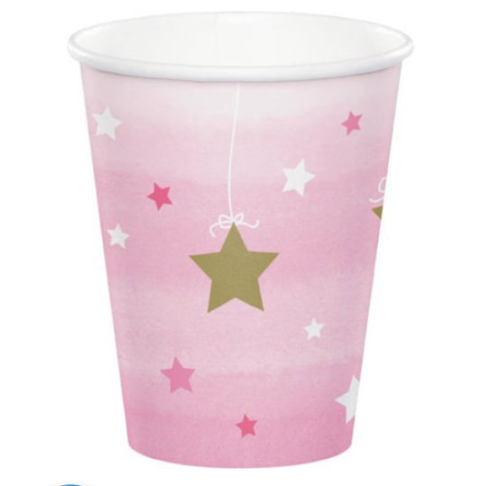 Twinkle Twinkle Little Star Pink Paper Cups