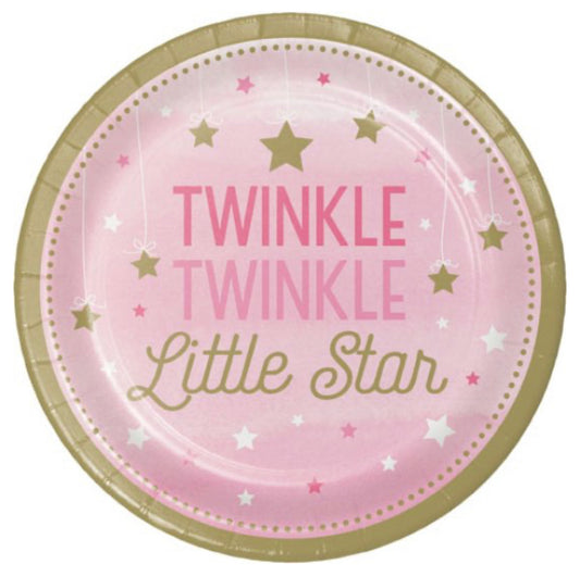 Twinkle Twinkle Little Star Pink Plates