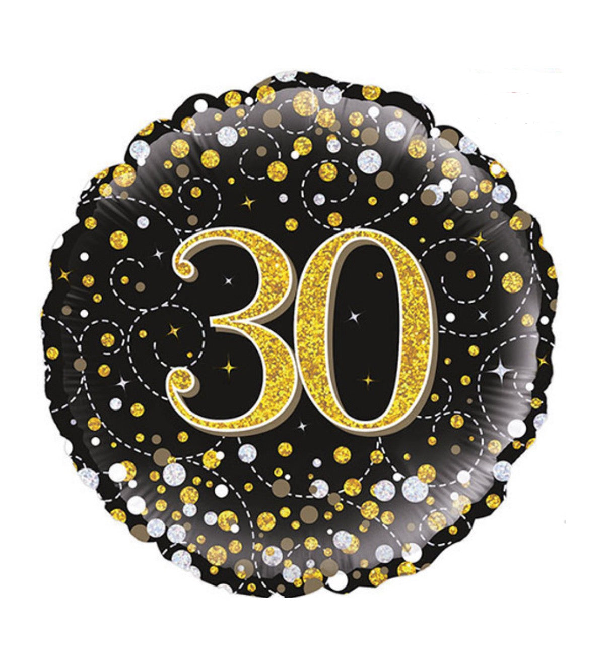 30th Sparkling Fizz Black & Gold