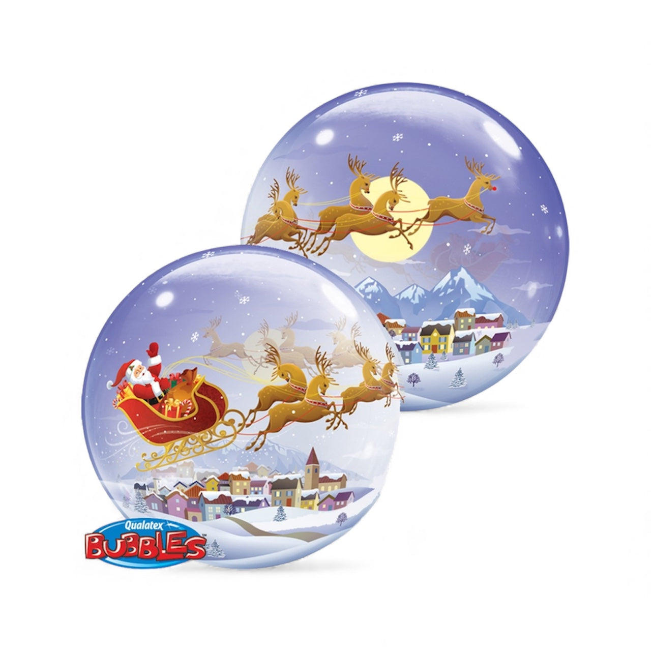 Santa & Reindeers Bubble Balloon