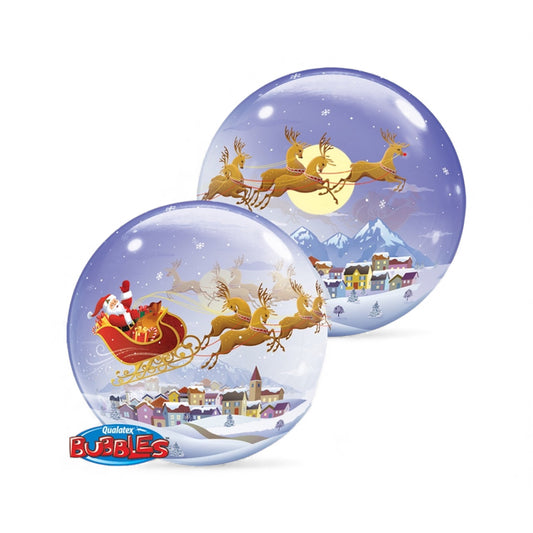 Santa & Reindeers Bubble Balloon