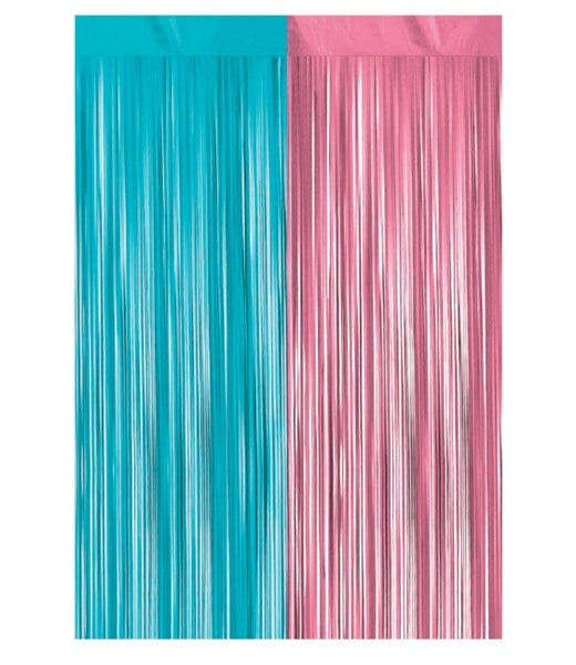 Gender Reveal Foil Door Curtain
