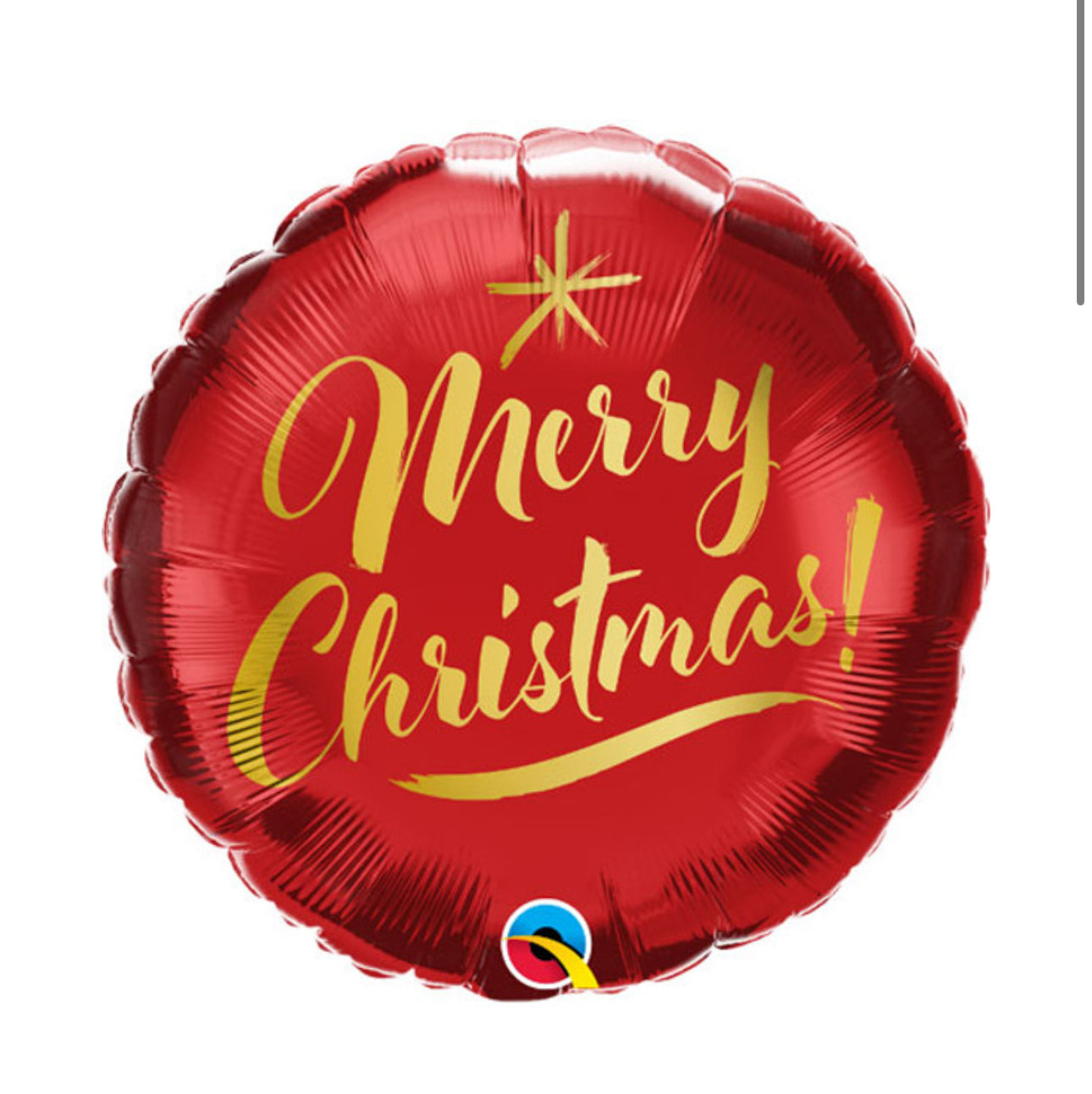 Merry Christmas Gold & Red Balloon
